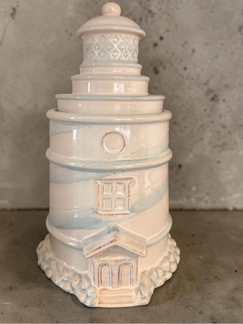 Shoreline Collection Nautical Lighthouse Jar 14”